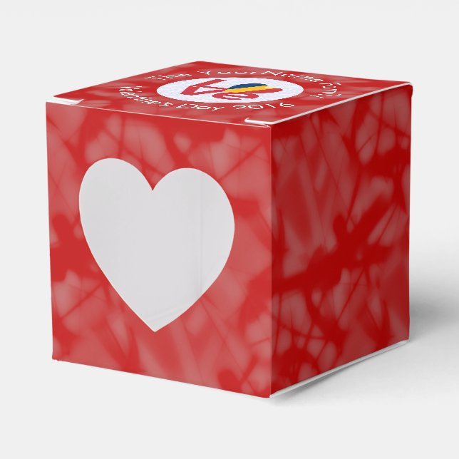 Personalized Chad Red LOVE Flag Favor Boxes (Front Side)
