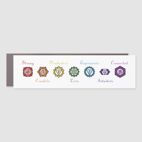 Personalized Chakra bold colorful mantra Car Magne Car Magnet