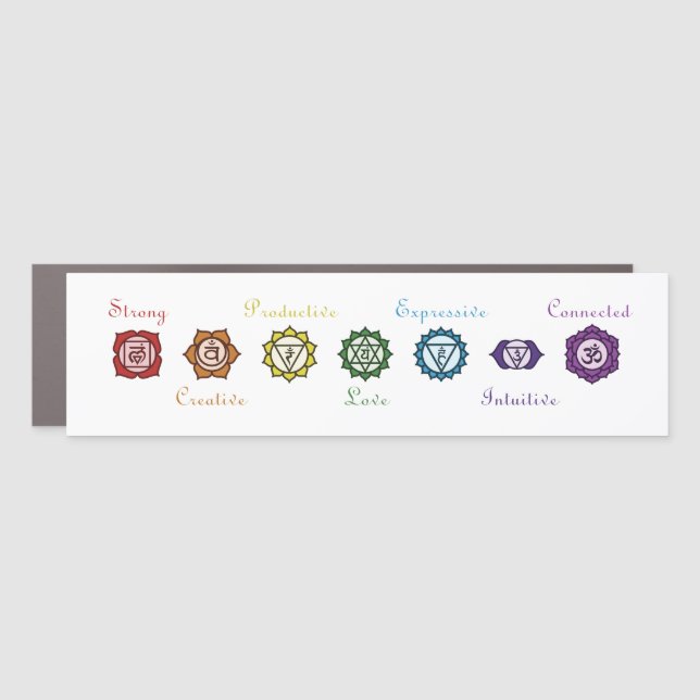 Personalized Chakra bold colorful mantra Car Magne Magnet (Front)