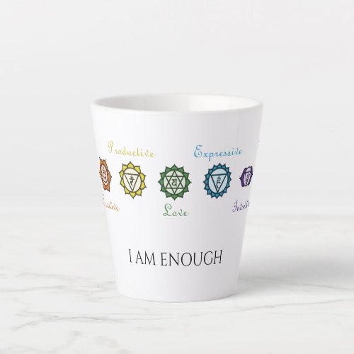 Personalized Chakra bold rainbow colorful mantra Latte Mug