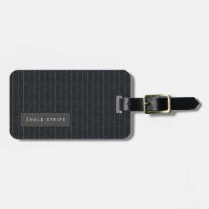 Personalized Chalk Stripe Tweed Look Luggage Tag