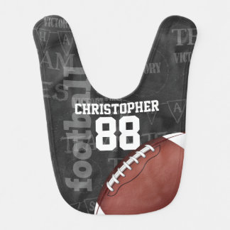 Personalized Chalkboard American Football Baby Bib