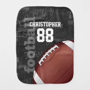 Personalized Chalkboard American Football Baby Burp Cloth
