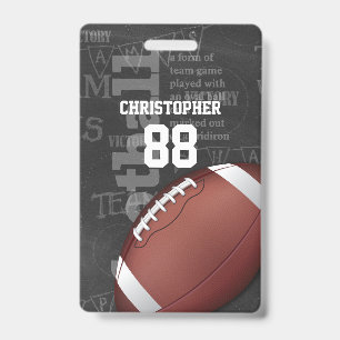 Personalized Chalkboard American Football Badge