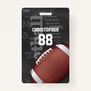 Personalized Chalkboard American Football Badge