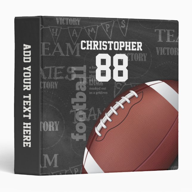 Personalized Chalkboard American Football Binder (Front/Spine)