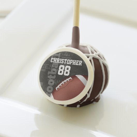 Personalized Chalkboard American Football Cake Pops (Front Insitu)