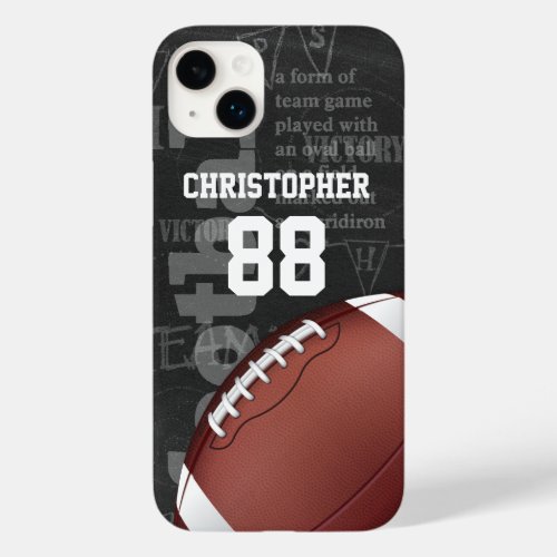 Personalized Chalkboard American Football Case_Mate iPhone 14 Plus Case