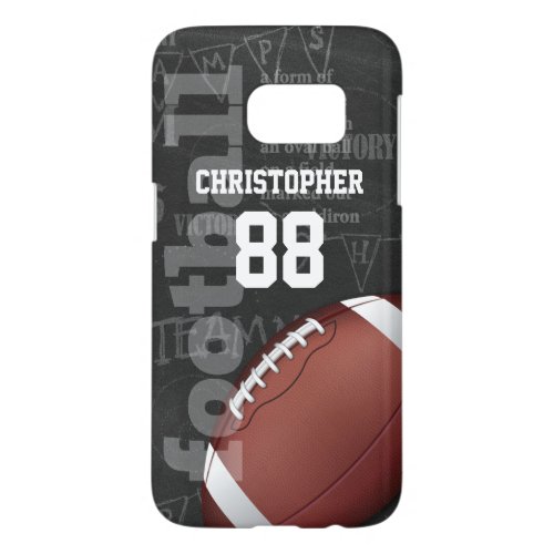 Personalized Chalkboard American Football Samsung Galaxy S7 Case