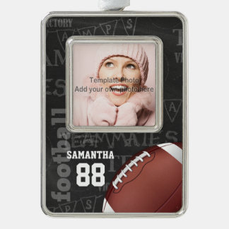 Personalized Chalkboard American Football Christmas Ornament