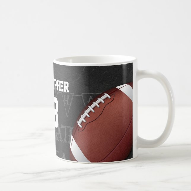 Personalized Chalkboard American Football Coffee Mug (Right)