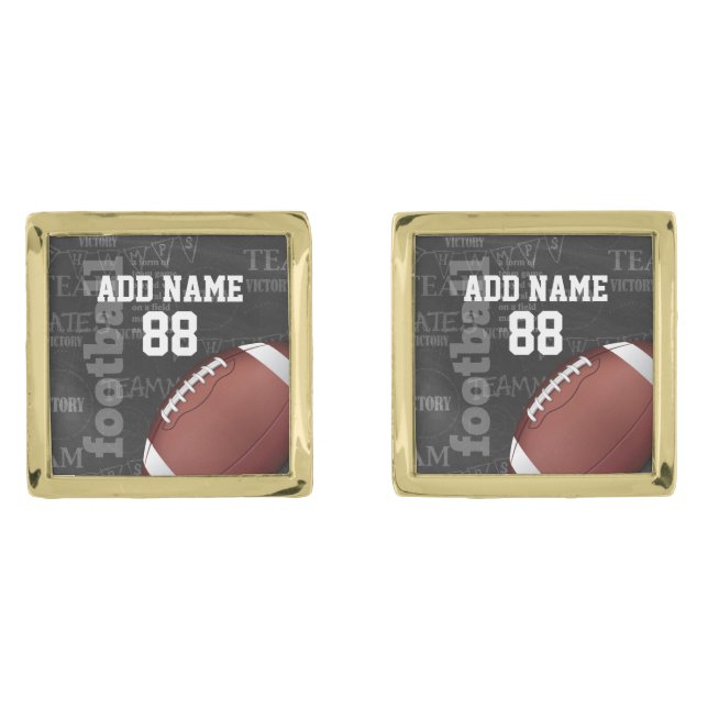 Personalized Chalkboard American Football Cufflinks (Front)