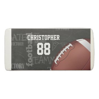 Personalized Chalkboard American Football Eraser by giftsbonanza at Zazzle
