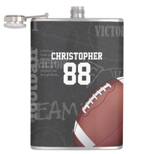 Personalized Chalkboard American Football Flask