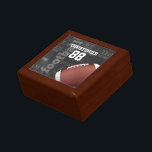 Personalized Chalkboard American Football Gift Box<br><div class="desc">A modern American football grid iron design featuring a football on a chalkboard typography background with football terminology in the background. The design features customizable text for the name and number of the football player or grid iron fan. This design has been made in part with graphics licensed by Graphics...</div>