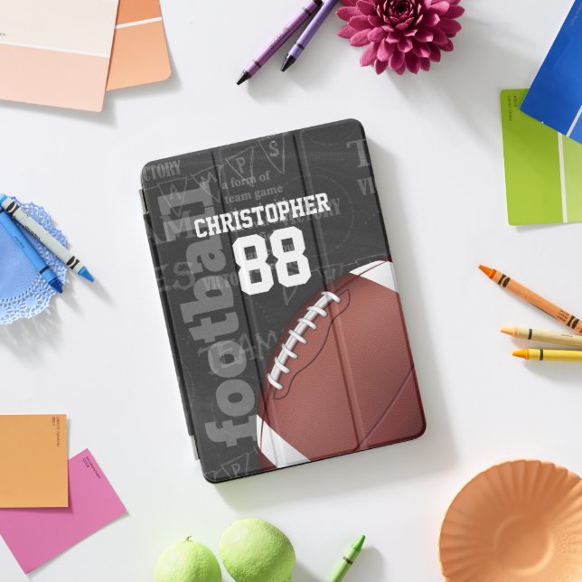 Personalized Chalkboard American Football iPad Air iPad Pro Cover (Desk)