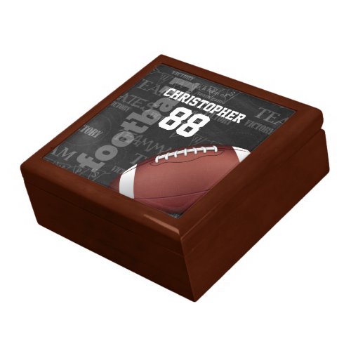 Personalized Chalkboard American Football Jewelry Box
