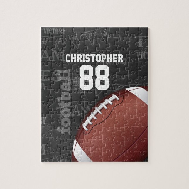 Personalized Chalkboard American Football Jigsaw Puzzle (Vertical)
