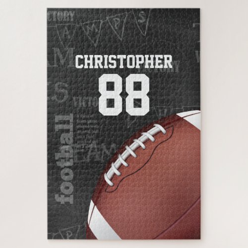 Personalized Chalkboard American Football Jigsaw Puzzle