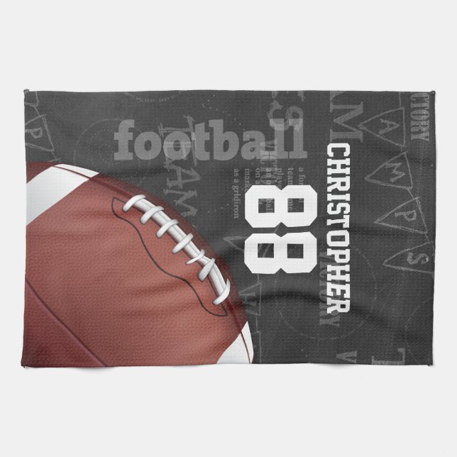 Personalized Chalkboard American Football Kitchen Towel (Horizontal)