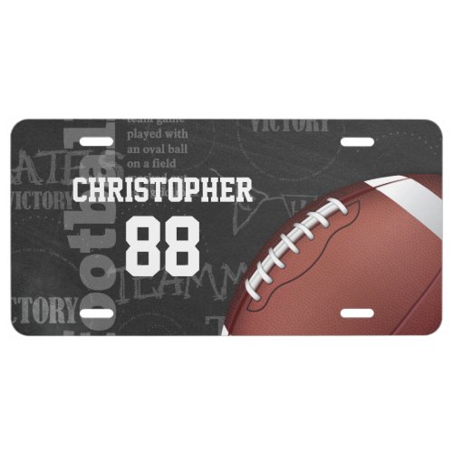 Personalized Chalkboard American Football License Plate