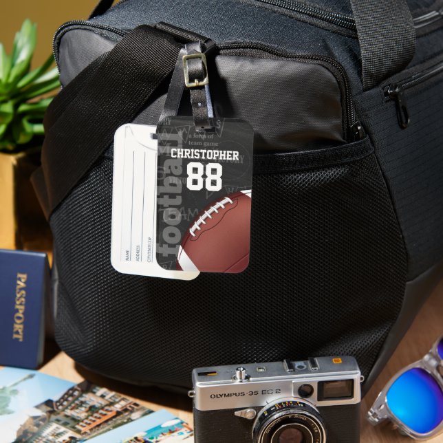 Personalized Chalkboard American Football Luggage Tag (Front & Back)