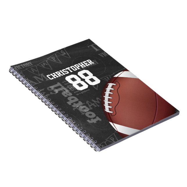 Personalized Chalkboard American Football Notebook (Right Side)