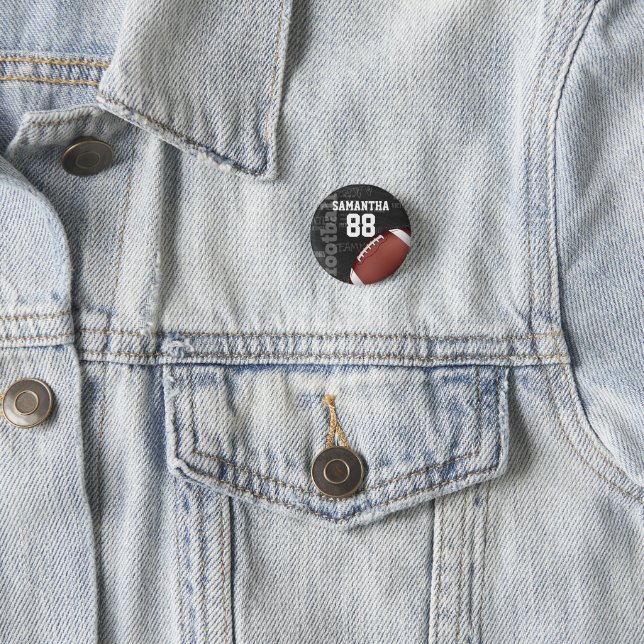 Personalized Chalkboard American Football Pinback Button (In Situ)