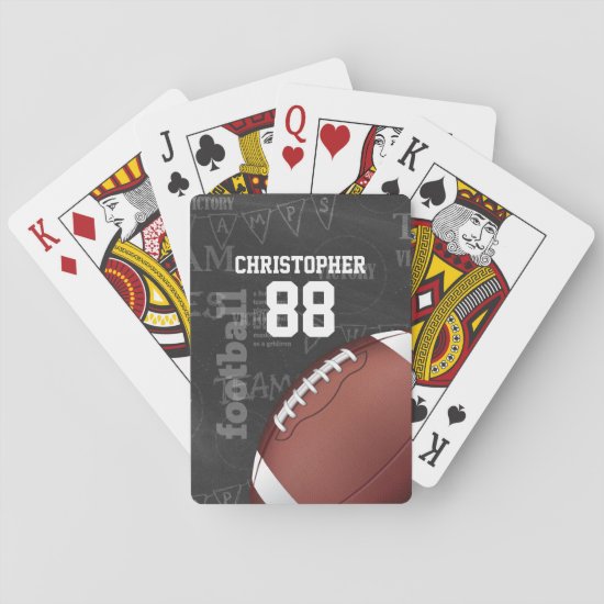 Personalized Chalkboard American Football Playing Cards