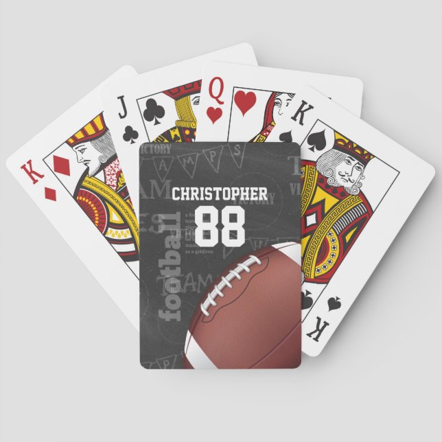 Personalized Chalkboard American Football Poker Cards (Back)