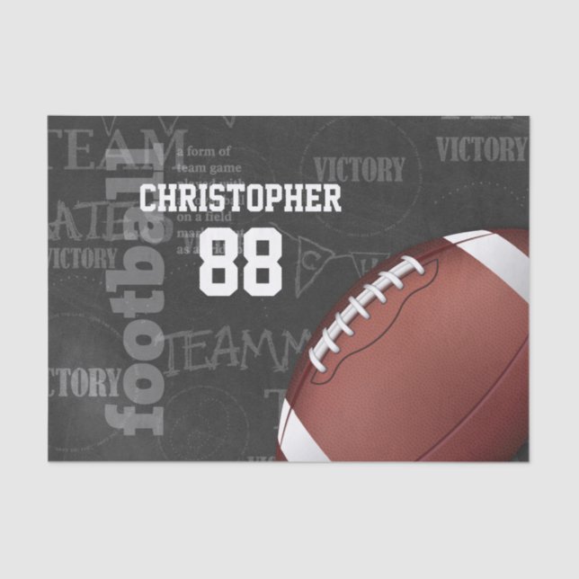 Personalized Chalkboard American Football Tissue Paper (Front)