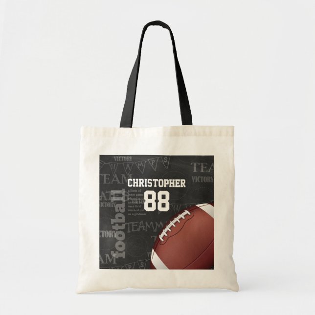 Personalized Chalkboard American Football Tote Bag (Front)