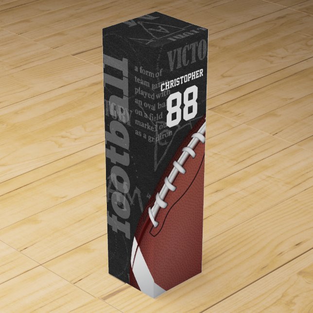 Personalized Chalkboard American Football Wine Box (Front)