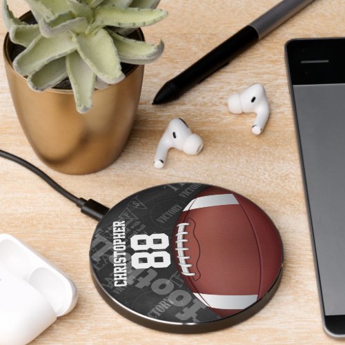 Personalized Chalkboard American Football Wireless Charger