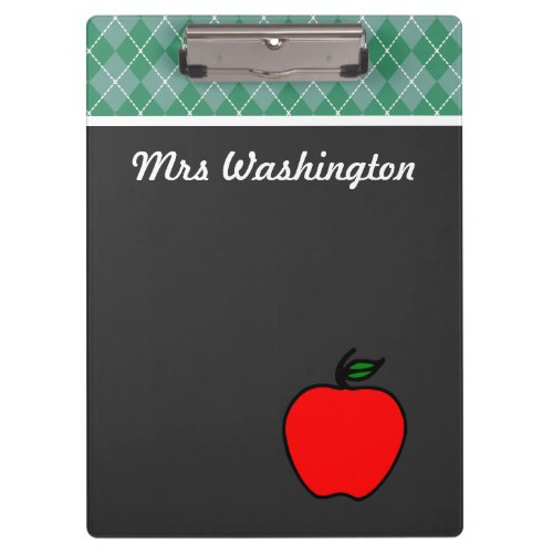 Personalized Chalkboard Apple Clipboard