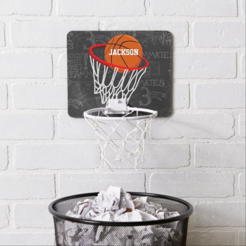 Personalized Chalkboard Basketball and Hoop