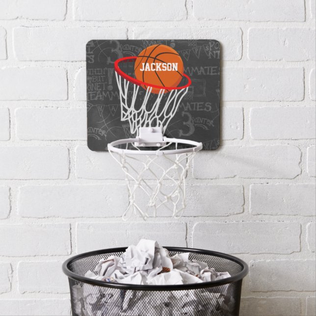 Personalized Chalkboard Basketball and Hoop (In Situ)