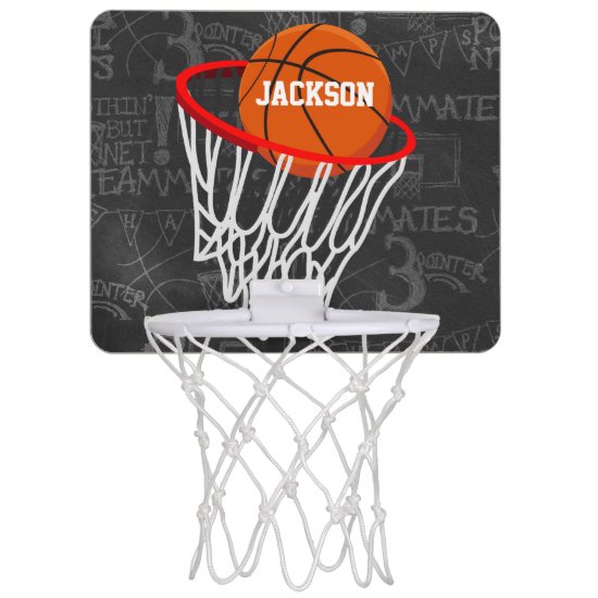 Personalized Chalkboard Basketball and Hoop