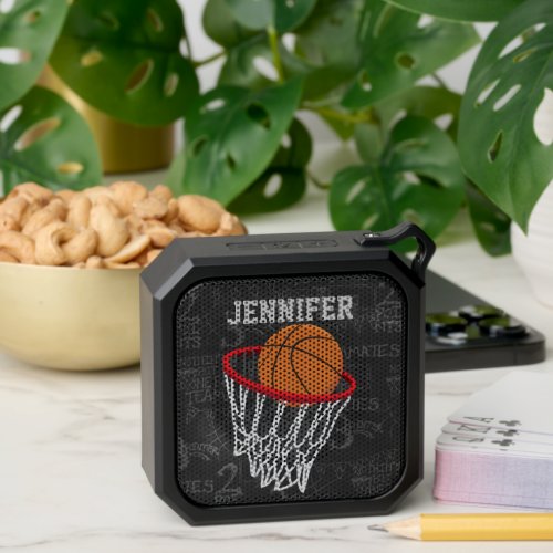 Personalized Chalkboard Basketball and Hoop Bluetooth Speaker
