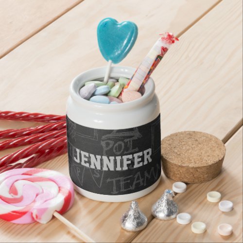 Personalized Chalkboard Basketball and Hoop Candy Jar