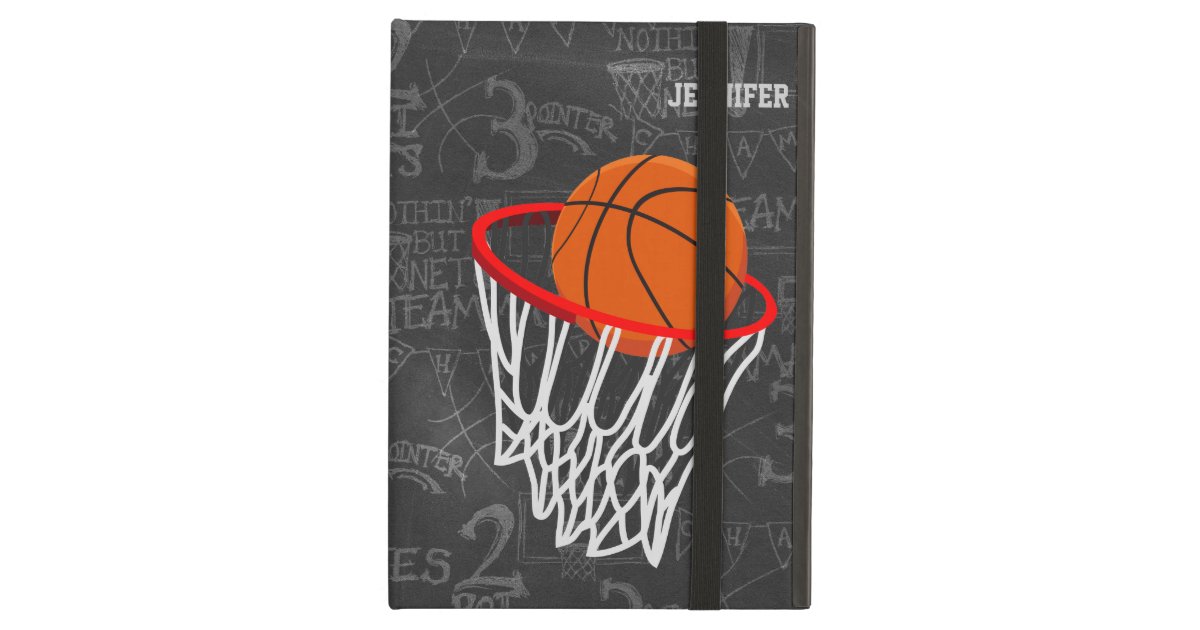 Personalized Chalkboard Basketball and Hoop Cover For iPad Air Zazzle