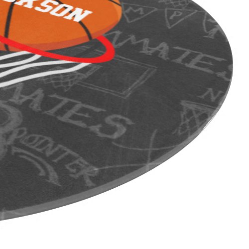 Personalized Chalkboard Basketball and Hoop Cutting Board