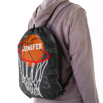 Personalized Chalkboard Basketball and Hoop Drawstring Bag Personalized Chalkboard Basketball and Hoop Drawstring Bag