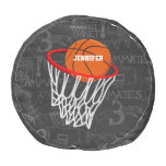 Personalized Chalkboard Basketball And Hoop Pouf at Zazzle