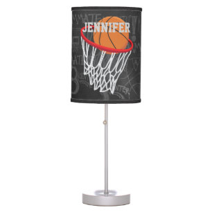 Personalized Chalkboard Basketball and Hoop Table Lamp