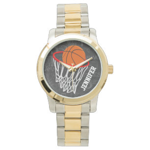 Personalized Chalkboard Basketball and Hoop Watch