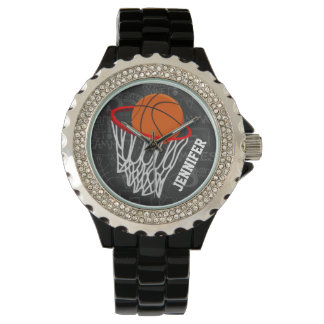 Personalized Chalkboard Basketball and Hoop Watch