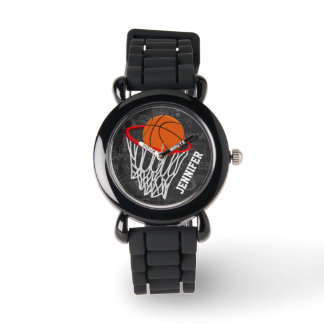 Personalized Chalkboard Basketball and Hoop Watch