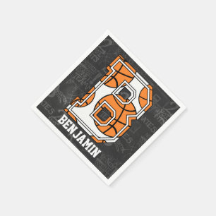 Personalized Chalkboard Basketball Letter B Napkins