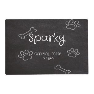 Personalized Chalkboard Doodle Pet Feeding Mat wit